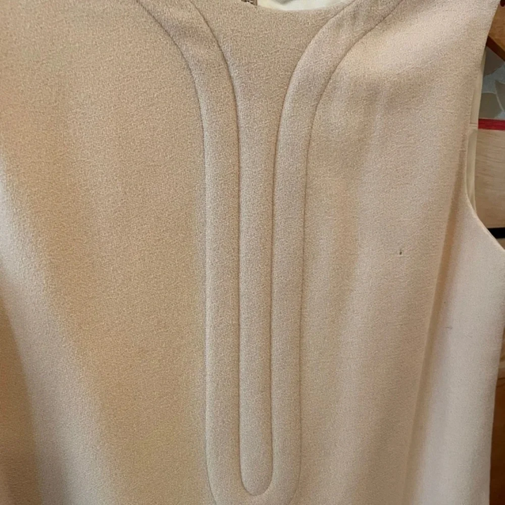 Vintage 1960s Pierre Cardin Space Age Geometric Print Beige Dress - Picture 7 of 11